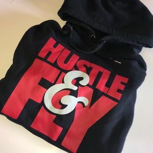 Men’s black Nike Hoodie - HUSTLE & FLY - Medium